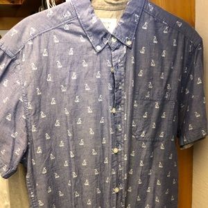 Short Sleeve Button Down sailboats